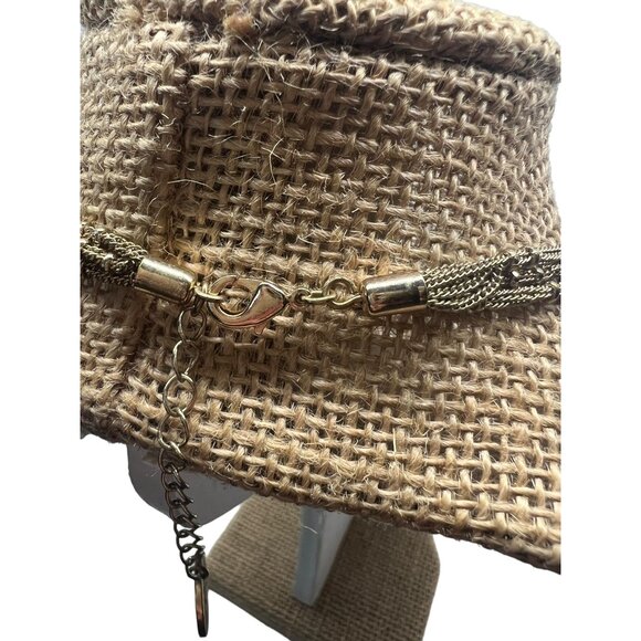 Vintage Crown Trifari Necklace Gold Tone 3 Strand Layered Gold Bead Stations 17" - Picture 4 of 5